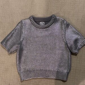 Future Collective silver short sleeve sweater